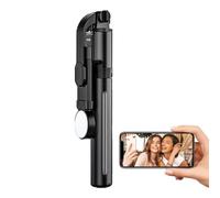 Trípode extensible para de selfie, selfie para teléfono | Trípode portátil para selfie con mando a distancia | selfie giratorio de pantalla de 360 grados con luz llena