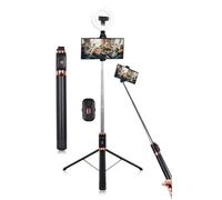 Trípode extensible para teléfono de 67 pulgadas con control remoto y soporte de trípode para grabación de video, soporte de trípode de viaje mejorado para series 15/14/13/12/11/X y todos los