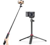 Trípode extensible para teléfono, soporte para selfie de 59 pulgadas con clip 2 en 1, trípode de cámara de cabeza de bola de 360°, para todos los teléfonos Sony DJI Osmo Nano cámara de acción, ligero