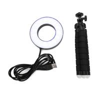 Trípode flexible con abrazadera estable para videoconferencias, iluminación con temperatura de color regulable, luz suave para portátiles,