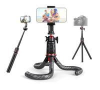 Trípode Flexible Movil, Rollei Gorillapod Palo Selfie de Camara y Telefono | con Control Remoto, Mini Tripod Compatible para iPhone Android DSLR Camera Grabación de Vídeo en Tiktok Live Streaming Vlog