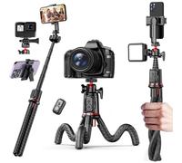 Trípode flexible para teléfono, palo selfie - Mini trípode para cámara con soporte de zapata fría, trípode de viaje, trípode de mesa remoto, patas de pulpo para iPhone, Samsung, soporte de cámara,