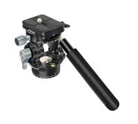 Trípode fluido panorámico doble con cabezal inclinable pequeño profesional con perillas de fácil control y trípode panorámico con acabado texturizado