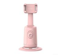 Trípode giratorio de 360 grados con seguimiento facial IA, cardán automático sin aplicación para smartphone, soporte de grabadora de video manos para vlogging transmisión en vivo (rosa)
