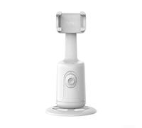 Trípode giratorio de 360 grados con seguimiento facial IA, cardán automático sin aplicación para smartphone, soporte de grabadora de video manos para vlogging transmisión en vivo (blanco)