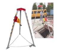 Trípode industrial para rescate de incendios y aguas residuales, capacidad de 1200 kg, cinturón de seguridad anticaídas, recuperación de espacios reducidos, sistema de rescate de trípode resistente