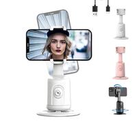 Trípode Inteligente para Teléfono con Reconocimiento Facial por IA, Abatible Y Ángulo Ajustable, Recargable, con Sensor De Movimiento por IA, Estabilizador De Cardán Y Control Remoto (White-A)