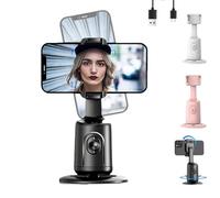 Trípode Inteligente para Teléfono con Reconocimiento Facial por IA, Abatible Y Ángulo Ajustable, Recargable, con Sensor De Movimiento por IA, Estabilizador De Cardán Y Control Remoto (Black-A)