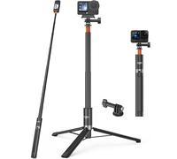 Trípode invisible para selfie Insta360 X6/X5/X4/X3/Luna-Ultra de 58in / 147 | Selfie-Stick 2 en 1 para DJI Pocket 4P/4/3/Osmo 360/Action 6/5-Pro/4, GoPro Hero 13/12/11, mango ajustable