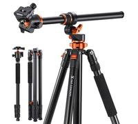 Trípode K&F CONCEPT T254A7-BH-28L profesional carbono eje central 360° hasta 2,3 m