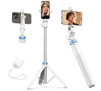Trípode Kaiess de 62 pulgadas para iPhone, patas de alta resistencia y soporte de trípode de tubo extensible, apto para iPhone 13 Pro Max/13 Pro/12 Pro Max/Samsung S22/cámara/GoPro