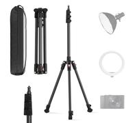 Trípode luz 44-200cm, trípode cámara Aluminio con luz Estudio Plegable, Tripe para telemovel portátil, Tornillo 1/4" para Anillo luz, Flash y softbox, 0.85kg, Patas Ajustables para Cualquier Terreno