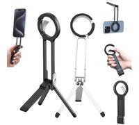 Trípode Magnético For Teléfono, Minitrípode Portátil MA38, 5 En 1, De Bolsillo, con Montaje Rápido Magnético, For iPhone 17, 16, 15, 14, 13 Y 12(Black+Silver)