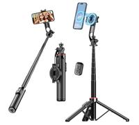 Trípode magnético para selfie para iPhone, soporte de trípode de teléfono de 51 pulgadas compatible con Magsafe, trípode de viaje para iPhone, Android, teléfonos celulares, cámara, grabación de video,