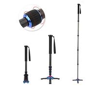 Trípode Monopié Telescópico Portátil para Exteriores de Fibra de Carbono, Ligero, 5 Secciones, Ahorro de Espacio, Sistema de Bloqueo Rápido, Máximo 8 Kg,de Espuma y Bolsa para