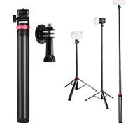 Trípode monopod de 200 cm para cámara de acción, palo selfie con adaptador triple, barra extensible para GoPro Hero13/12/11/10/9/3/3+/Max Osmo Action3/4/5Pro Insta360 Ace Pro/Ace/ONE RS