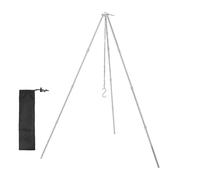 Trípode para cocinar sobre fuego, accesorios de estufa de fogata, cadena ajustable plegable para cocinar sobre fuego, aleación de aluminio, ligero