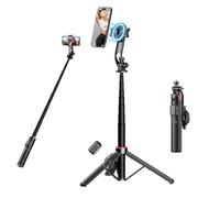 Tripode para Movil Magnético, Rollei Easy Creator MagPod Palo Selfie 130cm Extensible de Aluminio Rotación 360° con Control Remoto Magsafe Selfie Stick para iPhone Samsung, Trípode-Movil-Selfie-Stick