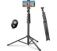 Tripode para Movil & Palo Selfie, Rollei 156cm Comfort MAX 2 Tripode Movil con Control Remoto y Soporte para Teléfono Celular Selfie Stick con Columna Central Extensible para Smartphone y Camara