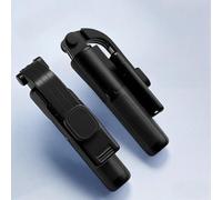 Trípode para selfie de 27 pulgadas con soporte fuerte de aluminio, soporte giratorio de 720 grados, viene con control remoto, adecuado para iPhone/Android (negro) (negro, estilo clásico)