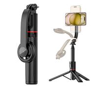 Trípode para selfie, trípode magnético para teléfono móvil, palo selfie portátil con mando a distancia, trípode Bluetooth, smartphone extensible, soporte de viaje giratorio de 360°, compatible con
