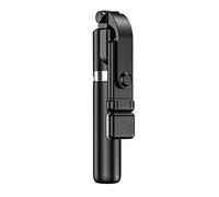 Trípode para selfies con soporte para fotos, transmisión en con lámpara de control remoto, trípode expandible, monopié, 1,1 m, color negro