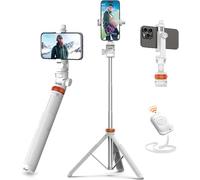 Trípode para teléfono de 62 pulgadas con control remoto Bluetooth, palo selfie extensible y trípode de viaje para teléfonos inteligentes