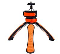 Trípode para teléfono móvil, 6 " mini trípode de escritorio, palo de selfie, estabilizador gimbal de mano, viaje compacto, función de videollamada disponible soporte compatible smartphone, naranja