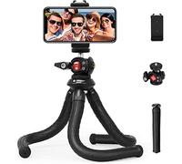 Trípode para teléfono, trípode flexible Fotopro con cabezal de bola de extensión y soporte de zapata fría, trípode de cámara con rotación horizontal vertical, trípode para cámara y transmisión en vivo