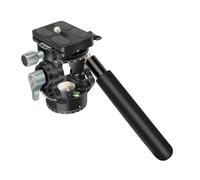 Trípode pequeño con cabezal de arrastre fluido con placa de liberación rápida y mango de 137 mm para cámaras de video antideslizante
