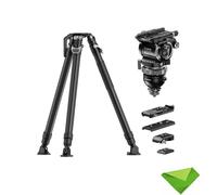 Trípode Pineta Peak de Fibra de Carbono con Fluido contrapesado Cedar CB7, versión Profesional, Cabezal de 75 mm y liberación en un Solo Paso.