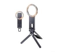 Trípode plegable de aluminio para teléfono con soporte magnético dual, soporte compacto resistente para soporte de smartphone durante la grabación de video, transmisión en vivo para viajes (gris)