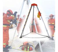 Trípode portátil de rescate para extinción de incendios con dispositivo de bloqueo automático, equipo de elevación resistente para espacios reducidos, pozos de inspección y ejes de minas (capacidad de