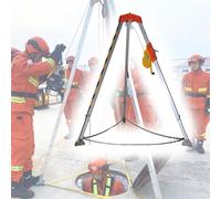 Trípode portátil resistente con kit de rescate de mecanismo de bloqueo automático y detención de caídas para espacios reducidos y acceso al eje de la mina