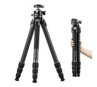 Trípode Profesional SIRUI de Fibra de Carbono con Cabeza de Bola 43mm, Altura Ajustable 128cm, Carga 20kg,Estabilidad Ultra para DSLR, Cámaras Sin Espejo y Video, AM-284S+G1,Ligero y Compacto