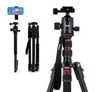 Trípode Rollei Compact Traveler No. 2, 180cm Trípode Camara Portátil de Aluminio de Viaje con Cabezal Esférico y Función de Monopié Tripode de Viaje Compacto para DSLR con Soporte para Teléfono