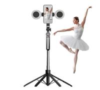 Trípode telefónico, trípode de teléfono celular | Stick selfie de 71 pulgadas de largo para vlogging - Soporte de cámara de viaje extensible con accesorios remotos de creadores de contenido para mujer