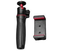 Trípode telescópico ligero de hasta 32,50 cm, ajuste de altura, 4 secciones, ajustable con abrazadera de teléfono para trípode extensible Vlog