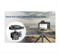 Trípode universal con rótula, giro e inclinación, liberación rápida 360, compatible con Arca + Zapato frío.