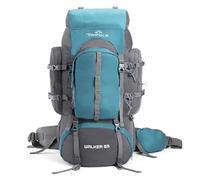 Tripole Walker Mochila 65 Litros de Viaje y Senderismo para Hombre y Mujer - Mochila Impermeable con Marco Interno y Compartimento Portátil 17", Funda de Lluvia, Verde Mar
