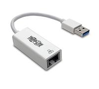 Tripp Lite Adaptador de Red USB 3.0 SuperSpeed a Gigabit Ethernet Nic 10/100/1000 Mbps, Blanco (U336-000-GBW)
