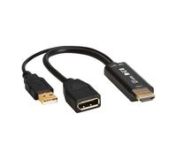 Tripp Lite Adaptador HDMI a DisplayPort 4K Macho a Hembra, convertidor de Video, convertidor Activo, 4K a 60Hz, Cable de 7 Pulgadas, Audio de 7.1 Canales, no Necesita Software, 3 años de garantía