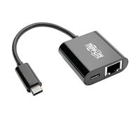 Tripp Lite Adaptador USB-C a Gigabit Ethernet USB Tipo C a Gbe PD Carga, Thunderbolt 3 (U436-06N-GB-C)