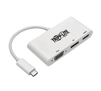 Tripp Lite Adaptador USB C a HDMI/DisplayPort/VGA (M/F), USB 3.1 Gen 1, Thunderbolt 3 a HDMI/DisplayPort/VGA, Adaptador 4K, Blanco (U444-06N-HVDPW)