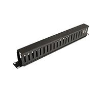 Tripp Lite Administrador de Cables Horizontal 1U (conducto con lengüetas y Tapa). - Accesorio de Rack (Negro, 48,3 cm (19"), 1U, 99,1 mm, 485,9 mm, 45 mm)