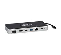 Tripp Lite Base USB-C, pantalla de 3 monitores, concentrador USB tipo C añade HDMI 4K, mDP, VGA, USB 3.2 Gen 1, USB-A, USB-C, GbE, carga PD de 60 W, negro (U442-DOCK16-B)