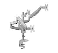 Tripp Lite Brazo Flexible de Aluminio para Tres monitores DDR1730TAL con Abrazadera de Mesa para Pantallas Planas de 17" a 30", Incluye Puertos USB y Audio