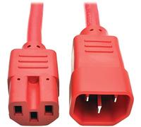 Tripp Lite - Cable (15A, 14 AWG (IEC-320-C14 a IEC-320-C15), Rojo, 1.83 m [6 pies], 1,8 m, Male connector / Female connector, C14 acoplador, C15 acoplador, SJT, Rojo)