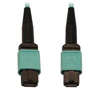 Tripp Lite Cable de conexión de Fibra multimodo, 50/125 OM3 MTP/MPO (F/F), 12 Fibras, 40/100/400GbE, Chaqueta Aqua LSZH, 10 Metros / 32.8 pies, garantía Limitada del Fabricante de por Vida