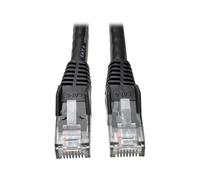 Tripp Lite Cable de conexión Moldeado Ethernet Cat6 Gigabit sin enganches, 24 AWG, 550 MHz, UTP Premium, Negro, RJ45 M/M 35 pies (N201-035-BK)